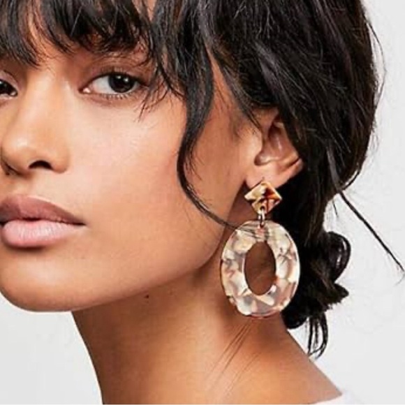 Free People Resin Drop Hoop Earrings - Picture 4 of 11